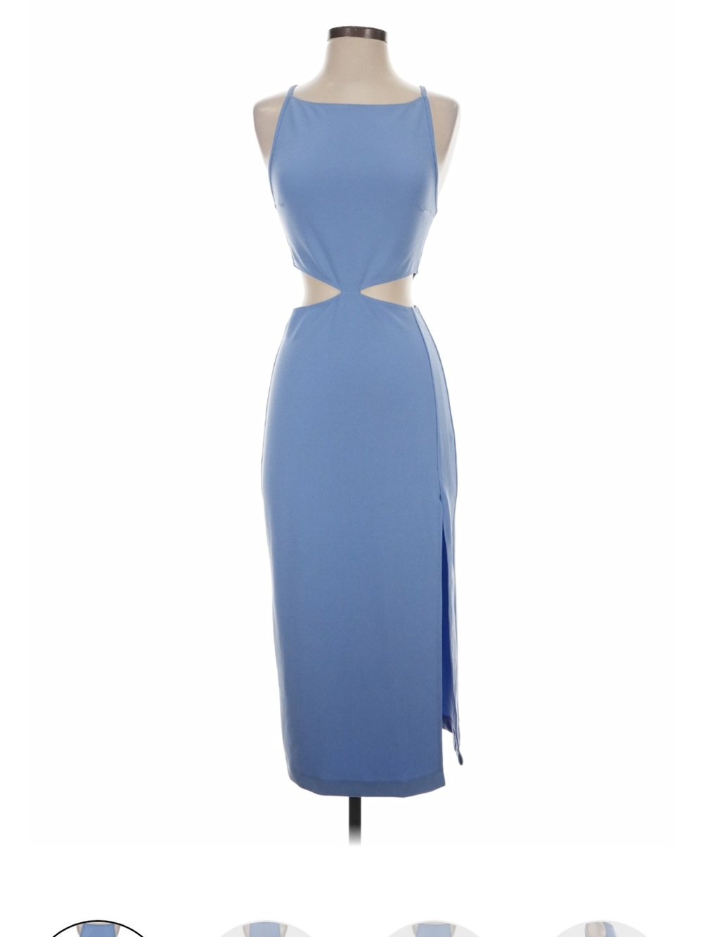 Abercrombie & Fitch Periwinkle Cutout Midi Dress with Side Slit